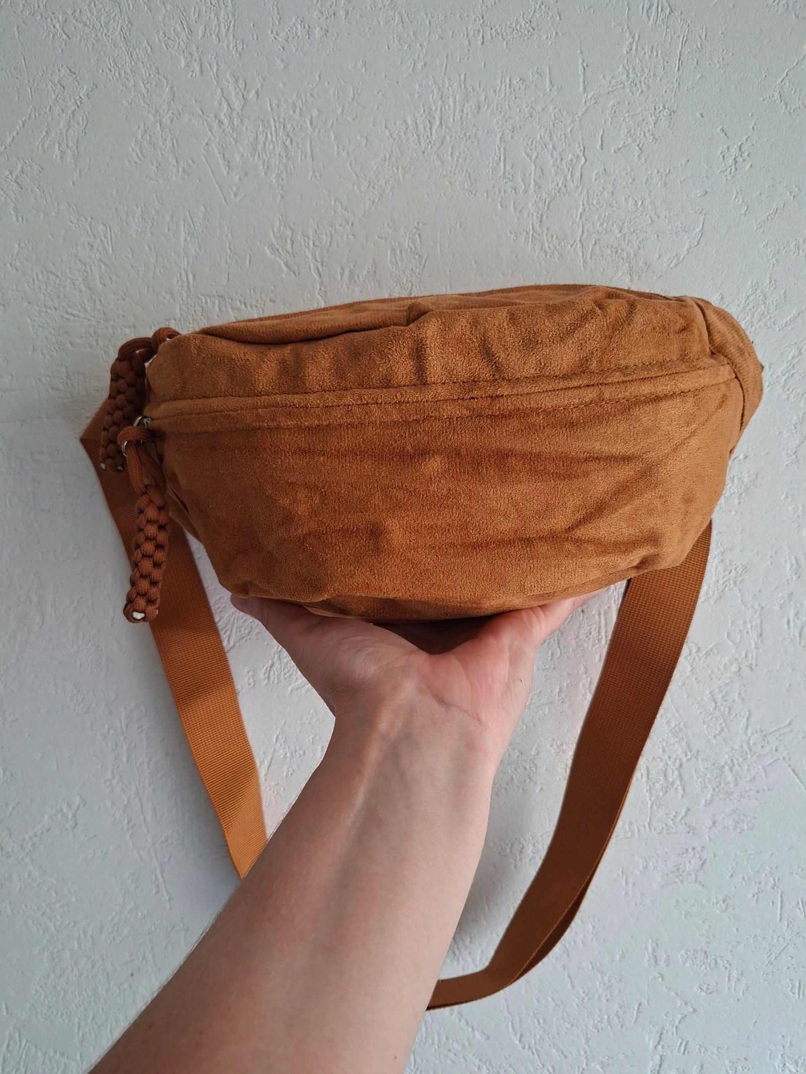 Sac banane camel effet daim